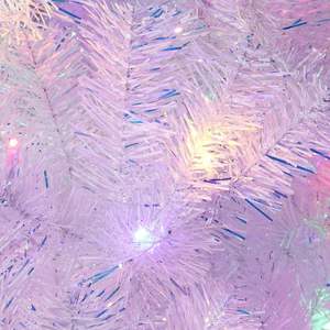 Sapin de Noël blanc de 6 pieds avec lumières, sapin de Noël artificiel pour intérieur et extérieur, décoration de Noël pour la maison, le bureau, les fêtes, les vacances - Product Image 5