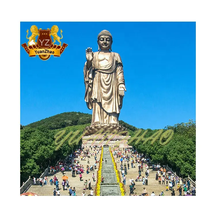 Современная уличная Золотая религиозная гигантская статуя Будды, настоящая латунная Бронзовая статуя Будды, скульптура для продажи