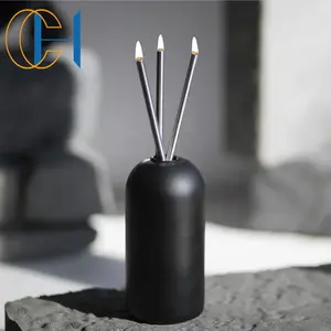 C&H Luxury Glass Color Customs Paraffin Candles Fragrance Oil Scented Everlasting Candle With Metal Tube