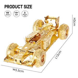 Piececool Racing Auto Montage Toyright Hersenen Onderwijs Speelgoed Geavanceerde F1 Auto 3D Metalen Puzzel Voor Volwassenen