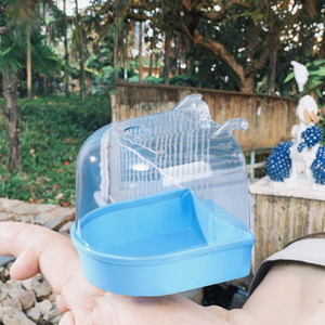 Wholesale New High Quality Luxury Plastic Transparent Anti-Overflow Birdbath Hanging <b>Bathing</b> Tub for <b>Small</b> Pet <b>Birds</b> Canary - Product Image 3