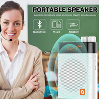 Penguat suara nirkabel dapat diisi ulang, dengan Loudspeaker portabel dengan Headset mikrofon