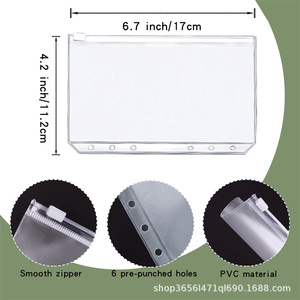 Carnets à anneaux en cuir PU A5 A6 personnalisés avec logo, 6 anneaux, avec enveloppes pour espèces, organiseur <span class=keywords><strong>de</strong></span> budget - Product Image 3