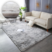 Fabrika fiyat peluş 3D kabarık halı hayvan dostu otel Modern kolay temiz düz renk peluş halı oturma odası kilim