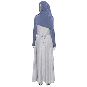 Abaya islamique pour femmes, respirante, légère, décontractée, grande taille, couleur personnalisée, col haut, longueur cheville, toutes saisons - Product Image 4