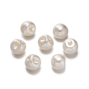 Imitation Pearl Edge Hole <b>Button</b> Round <b>White</b> Concealed Pearl <b>Button</b> For Women's Shirt DIY Jewelry Accessories - Product Image 5