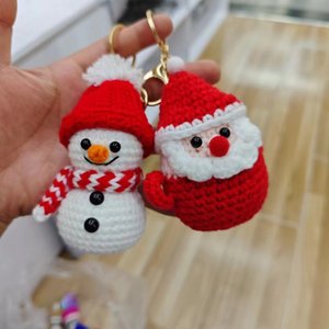 Amigurumi <span class=keywords><strong>de</strong></span> Peluche, Adornos Navideños <span class=keywords><strong>de</strong></span> Ganchillo <span class=keywords><strong>de</strong></span> Santa Claus, Árbol <span class=keywords><strong>de</strong></span> Navidad y <span class=keywords><strong>Muñeco</strong></span> <span class=keywords><strong>de</strong></span> <span class=keywords><strong>Nieve</strong></span>, Llavero Tejido, Regalo <span class=keywords><strong>de</strong></span> Navidad Hecho a Mano - Product Image 4