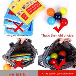 Llavero creativo para acampar al aire libre, estuche esférico portátil, impermeable, desechable, para lluvia, para Poncho, llavero impermeable de bolsillo - Product Image 6