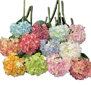 QSLH-VF003 <span class=keywords><strong>2022</strong></span> Venta al por Mayor de Flores de Hortensia Artificiales Multicolores, Cabezas Grandes de Seda, para Decoración de Bodas - Product Image 1