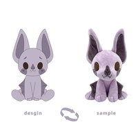 Peluche personnalisée douce en forme de chauve-souris anime, poupée lestée adaptée aux enfants, animaux de safari en peluche pour l'anxiété