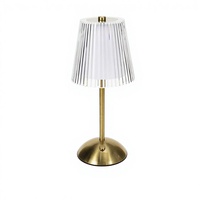 Petite lampe de bureau LED sans fil moderne à rayures nordiques en métal, rechargeable USB Type-C 5V DC, à intensité variable tactile, portable