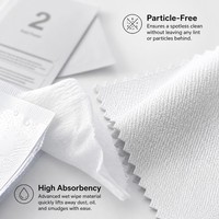 Kit de Limpieza Ecológico Desechable de Microfibra Cuadrada, Toallitas Antibacterianas con Alcohol, Limpiador de Pantallas Multidispositivo