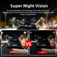 Coview 4K Dash Cam Depan dan Belakang 4K+1K DVR 3.2 Inci Lensa Ganda Mini Black Box Fungsi Monitor Parkir untuk Pengemudi Rideshare