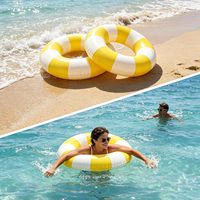 2 Flotadores Inflables para Piscina, Anillo de Natación a Rayas para Adultos, Flotador para Piscina, Balsa para Piscina, Tumbona de Playa para el Verano, Artículos para Fiestas