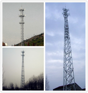 Mạ kẽm nhúng nóng 20M 60m thép mast pylon lò vi sóng đài phát thanh ba ống tháp cho viễn thông phụ kiện - Product Image 4