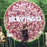 Décor de scène de mariage K01, tapis floral de fond, panneau mural de fleurs en soie rose, toile de fond en tissu 3D, mur de fleurs artificielles enroulable