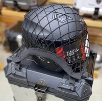 Filet de rangement en maille pour moto et casque avec crochets, noir, 30x30cm, pour rénovation/amélioration