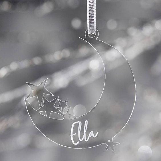 Laser Cut Clear Acrylic Christmas Tree Decoration,Customizable Snowflake Acrylic,Festive Party Decoration Gifts