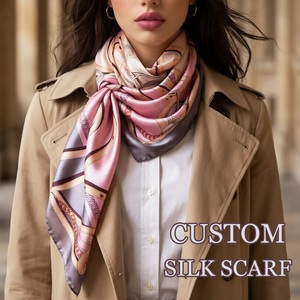 <strong>Women's</strong> <strong>Silk</strong> Square <strong>Scarf</strong> Luxury Satin Neck <strong>Scarf</strong> Custom Logo Printed Fashion Gift <strong>Scarf</strong> Wholesale Manufacturer - Product Image 1