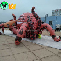 Stand de DJ gonflable géant, poulpe, rouge, personnalisé pour la scène, A3275