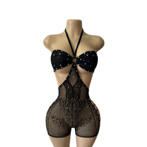 Top Halter/Sin Tirantes Convertible para Mujer, Mono Sexy para Club Nocturno, Ropa de Baile Exótica, Atuendos de Stripper - Product Image 3