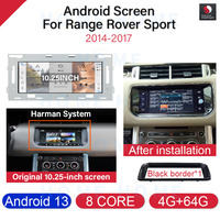Snapdragon 128G BARU Android 13 10.25" Pemutar Multimedia Mobil untuk Range Rover Sport 2014-2017 Navigasi GPS AndroidAuto Carplay