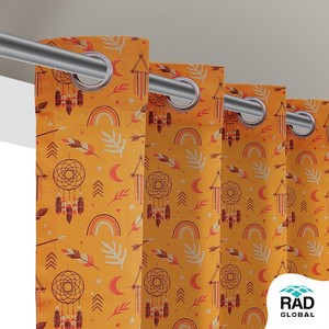 Rideaux Imprimés Floraux Imperméables Jaune Joyeux avec Tissu en Polyester Teint en Masse pour Utilisation Extérieure sur Patio et Balcon - Product Image 2