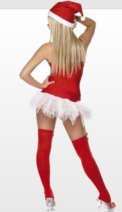 Disfraces de <span class=keywords><strong>Feliz</strong></span> <span class=keywords><strong>Navidad</strong></span> para mujer, vestidos de sirvienta para niñas adultas con delantal, mangas largas, disfraces rojos de fiesta de Papá Noel - Product Image 6