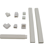 Goulotte de câblage avec couvercle pour tuyau de climatiseur, kit de protection 3, 4 et 5 pouces, résistant au feu et anti-vieillissement pour climatiseur monosplit