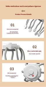 Almohada Inteligente de Masaje Inalámbrica para Terapia de Tejido Profundo para Aliviar la Fatiga <span class=keywords><strong>y</strong></span> el <span class=keywords><strong>Dolor</strong></span> con Masajeador de Cabeza Tipo Pulpo - Product Image 5