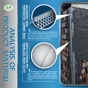 Vật liệu sắt mạ kẽm 3 lỗ lớn & 1 lỗ nhỏ kim loại đục lỗ góc hạt với Bạch kim Trắng-Nồi sợi thủy tinh lưới - Product Image 5