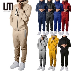 Conjuntos Deportivos Personalizados con Logotipo para Hombre, Otoño, Sudadera con Capucha y Cremallera, Pantalones Deportivos para Correr - Product Image 1