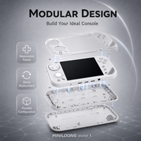 Console de jeu portable rétro LOOGN 1 avec écran tactile de 4 pouces, batterie de 4000 mAh, stockage, WiFi, processeur quadricœur, manette colorée