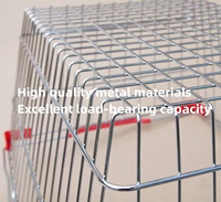 Panier de courses en treillis métallique chromé avec 2 poignées, écologique, durable, grande capacité, pour usage en magasin de détail - En stock