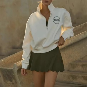 Custom Quick-dry Tennis Sweatshirt Breathable Half-Zip Tennis Recycled Fabric Custom Tennis Wear Soft Long Sleeved Golf Top - Product Image 2