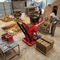 Machine portable manuelle de fabrication de blocs de pavé en terre cuite, multi-moules, pour blocs creux emboîtables, certifiée CE