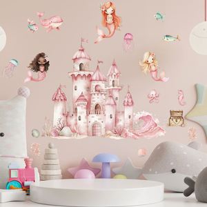 Wholesale 3D Cartoon <b>Wall</b> <b>Stickers</b> Castle Fish Princess Home <b>Decor</b> <b>Stickers</b> Kindergarten Self-adhesive PVC <b>Wall</b> <b>Stickers</b> - Product Image 4