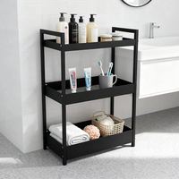 Étagère de rangement à 3 niveaux en acier au carbone avec étagères en maille, chariot de rangement utilitaire robuste pour la cuisine, la salle de bain, le bureau, gain de place