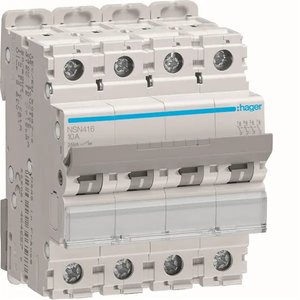Interruttore Automatico Miniaturizzato Hager 4P 16A Curva D 25kA per Protezione Elettrica - Product Image 1