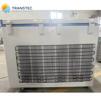 Congélateur coffre hybride solaire électrique AC/DC double zone 348L, réfrigérateur à double température pour utilisation hors réseau