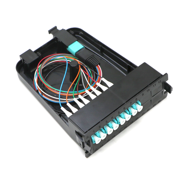 LC SC Multimode OM3 OM4 8 /12 /24 Core MTP MPO Fiber Optic Cassette for High Density Patch Panel