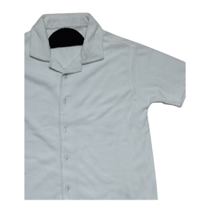 Chemise boutonnée à manches courtes pour garçon – Blanc classique - Product Image 3