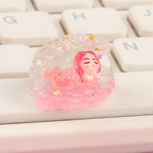 Décoration en résine en forme de coquille de sirène Kawaii en gros, miniatures d'animaux en résine, ornements en résine qui brillent dans le noir, modèles en résine pour la décoration - Product Image 5