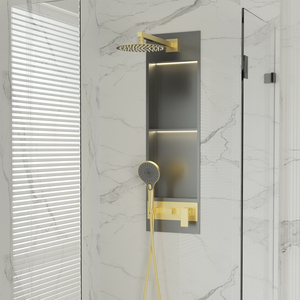 2025 Hot Sale Double Tier Niche Douche Met 304 Roestvrijstalen Body Ledstrip En Multifunctionele Abs Handdouche - Product Image 1