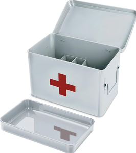 Botiquín de Primeros Auxilios Metálico Personalizado Multiusos, Caja de Almacenamiento de Medicamentos Portátil para el Hogar, Viajes, Hospital, Veterinaria, Emergencias AnHeng D082 - Product Image 1