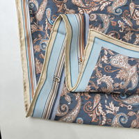 Op maat gemaakte Paisley 100% Mulberry zijden sjaal 110*110cm |   Luxe Jacquard OEM ODM Casual Zuivere Zijden Sjaal Groothandel