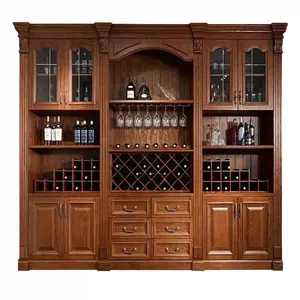 Armario Modular de madera sólida para vino, mueble de estilo clásico americano personalizado, HZ