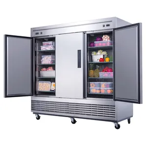 US 110 Votage Freezer ETL persetujuan Supermarket es krim tampilan Freezer tegak tiga pintu