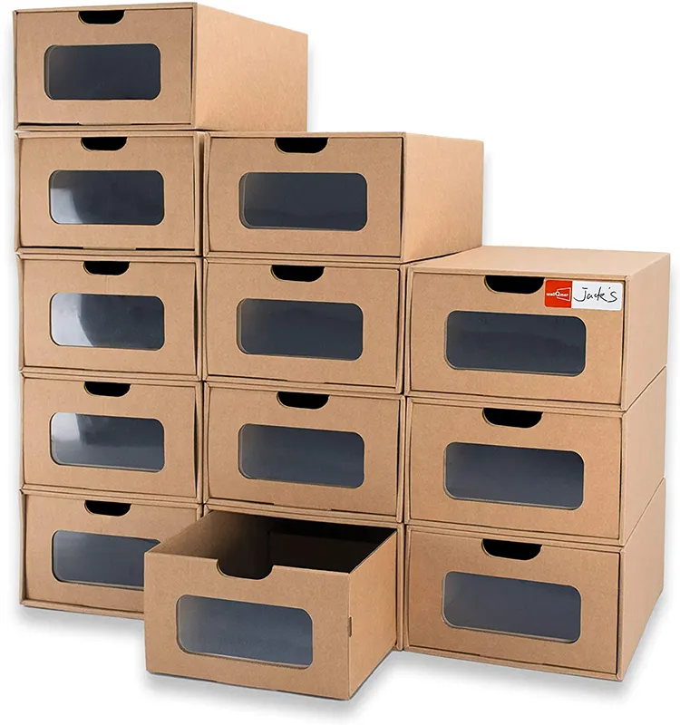 Estante de almacenamiento de zapatos supergrande, Zapatero plegable tipo cajón, caja de almacenamiento de zapatos de apertura delantera adecuada para tamaño máximo de EE. UU.