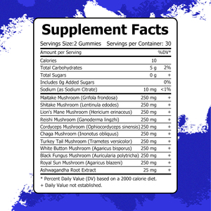 Hot Sale Mushroom Complex Gummies with Total Carbohydrates Supports Relaxation Stress Relief Calm Mood Relaxation Gummies - Product Image 2